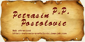 Petrašin Postolović vizit kartica